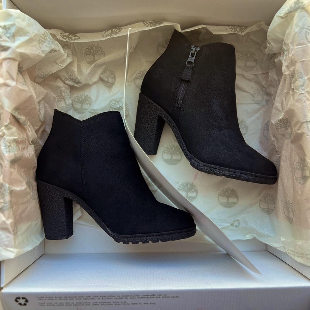 NEW TIMBERLAND TILLSTON Side Zip Ankle Boot WOMEN SIZE 6.5 - Black